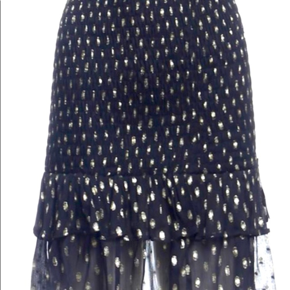 Re:named Black And Gold Ruffle Skirt